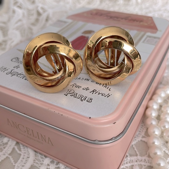 Vintage GIVENCHY Huge Swirl Twist Knot Earrings - Picture 3 of 8